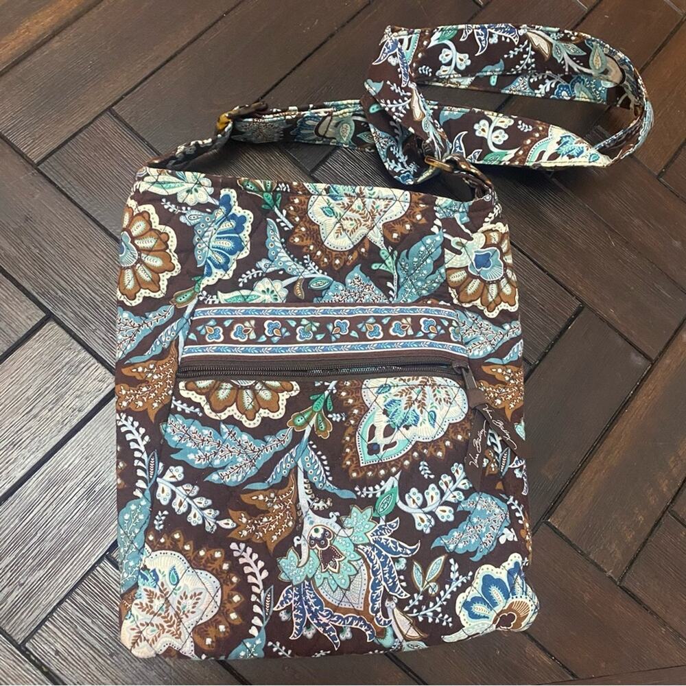 Vera Bradley Java Blue Crossbody Shoulder Bag Purse Paisley Floral
